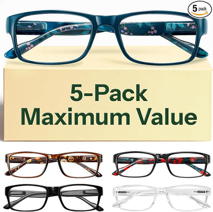 Gaoye 2.0 Professional Reading Glasses for All Day - Computer Readers with Blue Light Protection - Value Pack