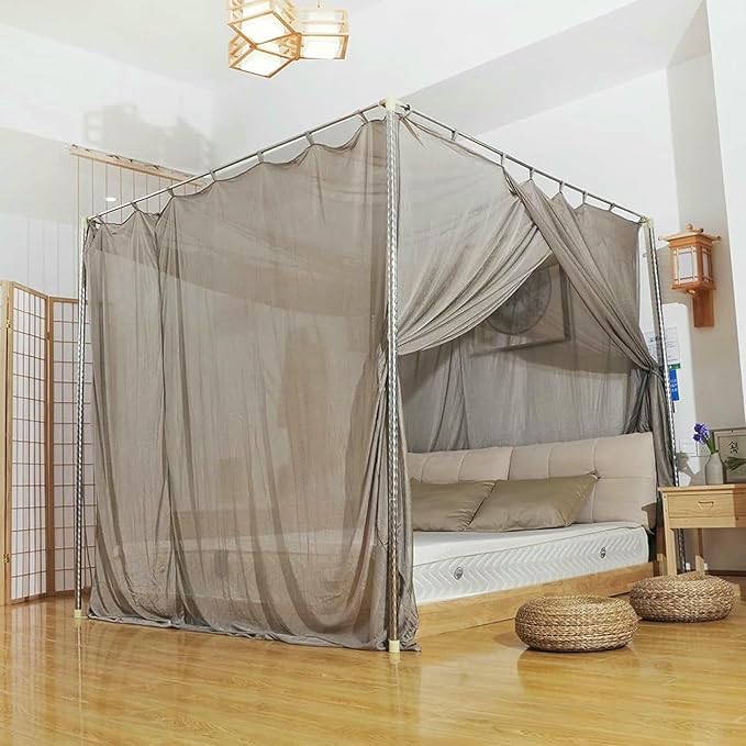 EMF Shielding Canopy,Anti Radiation Bed Net Canopy Made by Silver Coated Mesh Radiation for WiFi Router Guard Shielding Rate 99.99%