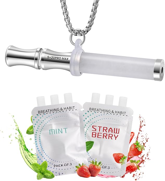 Breathe Free Necklace, Natural Stone Breathing Necklace for Stress Relief, Mindfulness and Relaxation, Anxiety Necklace Mindful Breathefree Calm Tool with Plant Cores, Portable Wellness Gift for Adult