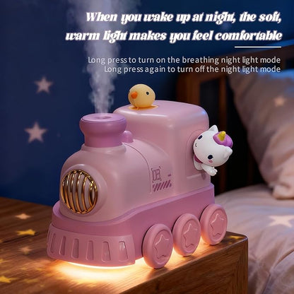 Portable Mini Humidifier,300ml USB Desktop Personal Cool Mist Small Humidifiers,2 Mist Modes,Auto Shut-Off,Mute for Bedroom/Home/Nursery/Office,Cute Mini Humidifier With Night Light (Pink)