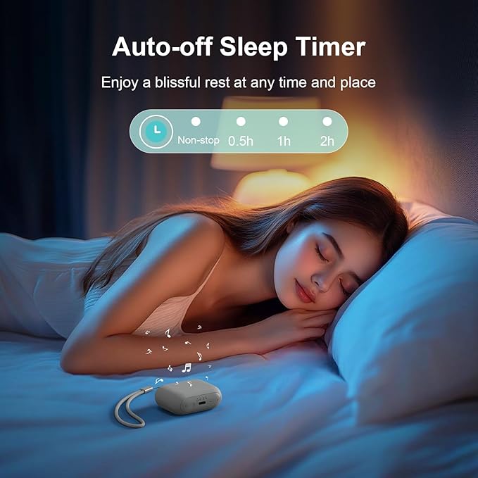 ANJANK Mini Portable Travel White Noise Sound Machine for Adults, 20 Soothing Sounds, Powerful Battery, 30-Level Volume, Sleep Timer, Noise Canceling for Sleeping, Home, Airplane