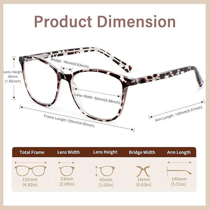 Madison Avenue TR90 Blue Light Blocking Glasses Anti Eyestrain UV Glare Blue Light Glasses for Women TV Phone Computer Gaming Eyeglasses (Black Tortoiseshell)