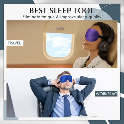Bonuci 12 Pack Sleep Mask Blackout 3D Eye Mask for Ultralight Sleeping Night Blindfold Eye Covers with Adjustable Strap for Men Women Travel Gift Back and Side Sleeper(Purple, Black, Blue)
