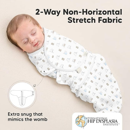 3-Pack Organic Baby Swaddle Sleep Sacks - Swaddles for Newborns, Infant 0-3 Months, Baby Girls, Boys, Soft & Snug Newborn Sleep Sack, Nursery Swaddling Blankets (Excavation, OS)