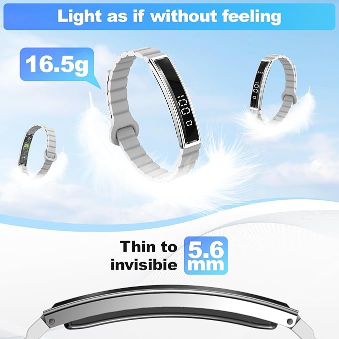 Smart Bracelet for Women Men, Health Activity Fitness Trackers, 24/7 Heart Rate, Blood Oxygen & Stress Monitor, 24H Sleep Tracker, Smart Wristband with Free APP 2 Bands, Grey