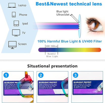 REAVEE Oversized Square Reading Glasses Oprah Style for Women, Blue Light Blocking Large Frame Computer Readers Spring Hinge