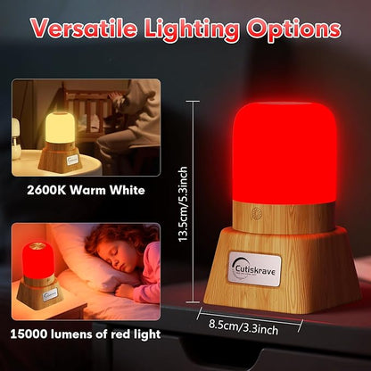 Red Light Night Light Lamp for Sleep,Red Nightlight Desk Lamp with 670nm Wavelength,Touch Remote Control Reds Light for Sleep Lamp Backed by Science,for Deep Relaxation Travel Meditation and Yoga