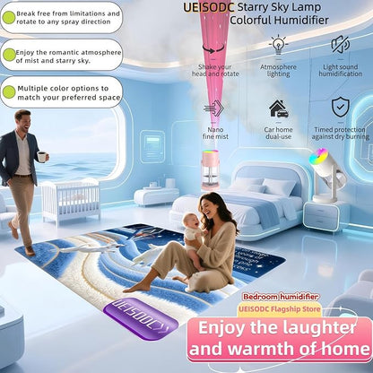 UEISODC bedroom humidifier, desktop USB humidifier, car air freshener, relieves tight skin, cough, nasal congestion, allergies and dry air，With automatic shutdown, silent operation