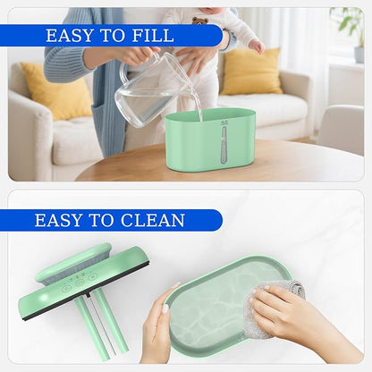 HZD Humidifiers for Bedroom 2L Large Tank for Long Runtime, Gentle Mist 26dB Quiet Runtime Easy to Fill & Clean Can Timed Humidifier for Home, Baby, Nursery, Plants, Night Light (Green)