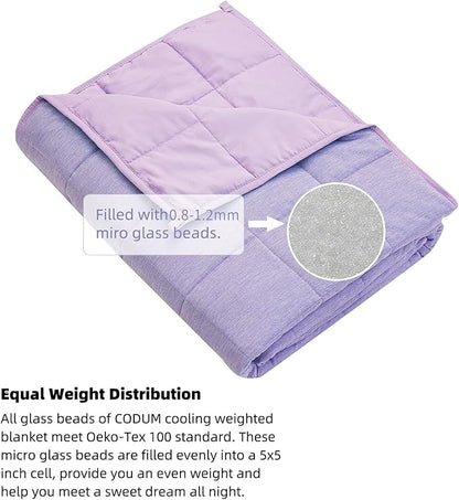 Weighted Blanket 10 Pounds Twin Size, Cooling Blanket for Hot Sleepers, Soft Bed Blanket Universal to All Seasons, 48''x72'' 10 LBS, Purple