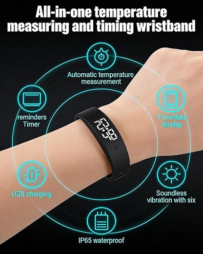 AIZAN Vibrating Alarm Wristband Fit Sleeps Silent Wrist Alarm Clock for Heavy Sleepers Adults Rise Bands Shock Watch Deaf People Bracelet Wearable Bed Shaker That Won't Wake Partner