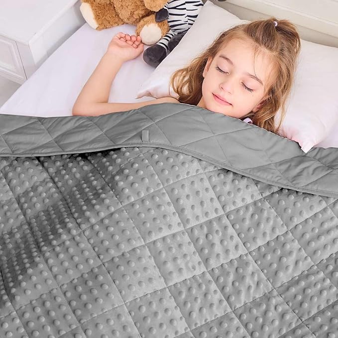 yescool Twin Size Weighted Blanket for Adults 12 Pounds Grey Cooling Weighted Heavy Blanket, Minky Throw Blankets Warm Weighted Comforter, Big Washable Thick Blankets Gift for 100-150lbs, 48 * 72in