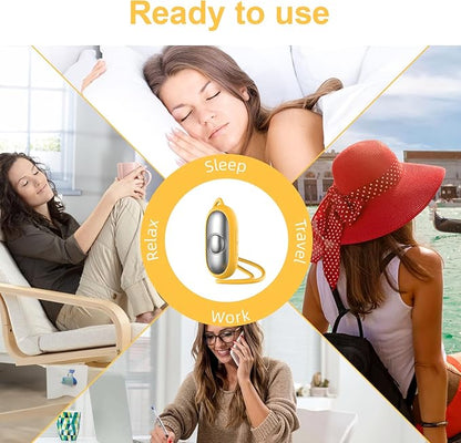 Sleep Aid Device, Micro-Current Sleep Instrument Anxiety Device, Portable Rechargeable Sleep Aid for Anxiety and Insomnia (Yellow)