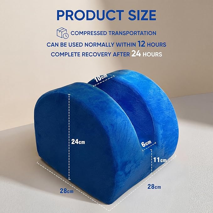 Knee Surgery Recovery Pillow for Knee Replacement – Hip Abductor Leg Alignment Wedge, Memory Foam, Removable Washable Cover, Non-Slip Base, Sleeping Support for Post-Op