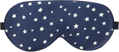 ALASKA BEAR Natural Silk Sleep Mask, Super Smooth Eye Mask (Blue Stars)