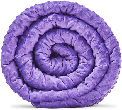TONGDADA Minky Weighted Blanket | 40''x60'',10lbs | Cozy and Soft Minky Weighted Throw Blanket | Luxury Velvet with Premium Glass Beads | Violet Minky