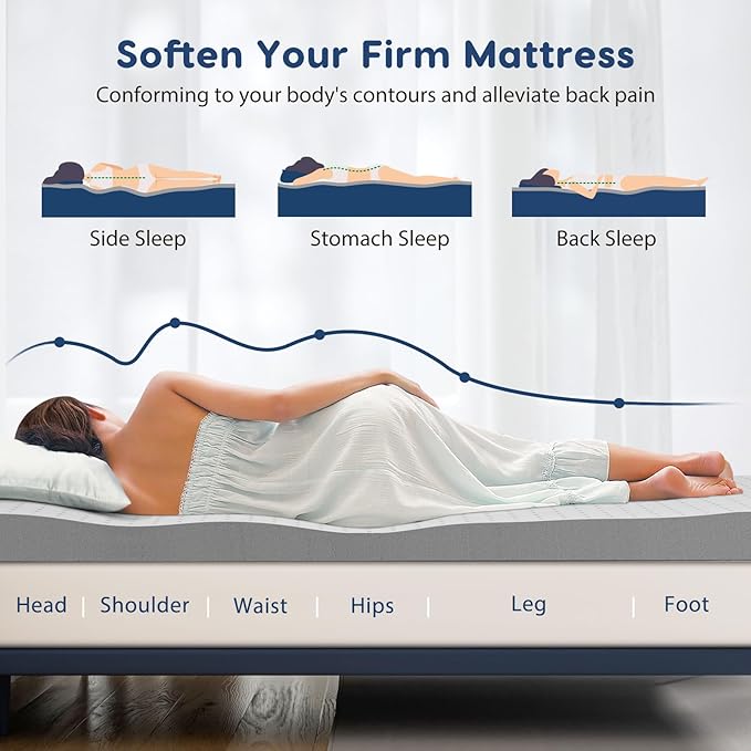 3 Inch Mattress Topper King,Gel Memory Foam Mattress Topper Bed Topper for Soft & Cooling Sleep and Pressure Relieve, CertiPUR-US Certified，Bed Ventilated Design with Bed Topper