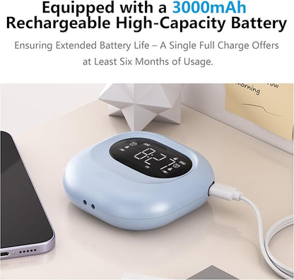Mesqool Vibrating Alarm Clock for Heavy Sleepers, Battery Operated Rechargeable Bed Shaker Under Pillow, Wireless,Vibration Adjustable, Dual Alarms, Travel Portable Digital Clock for Hearing-impaired