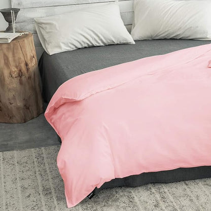 ZonLi Duvet Cover for Weighted Blanket (Light Pink, 48" x 72"), Breathable Soft Duvet Cover Queen Size Removable Cooling Comforter Cover for All Season