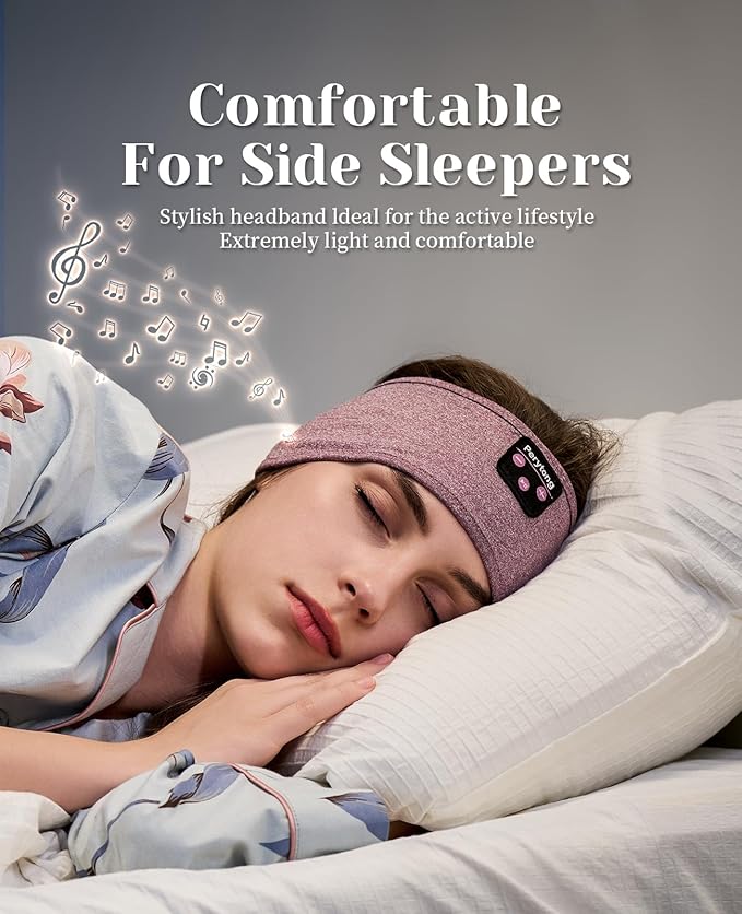 Perytong Sleep Headphones Bluetooth 5.4, Wireless Sleep Headphones with HD Stereo Speakers for Side Sleepers, Breathable & Sweat-Proof Sports for Sleeping Running Yoga Travel Meditation