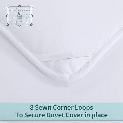 HOMBYS Oversized King Comforter 120x98, Lightweight Quilted Down Alternative Duvet Insert for All Season,White,8 Corner Tabs