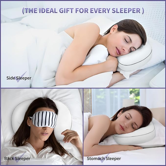 Ear Piercing Pillow - Side Sleeper Support with 3.5" Ear Hole Relief, Hypoallergenic Velvet Orthopedic Pillow for Healing Piercings
