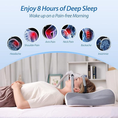 HOMCA CPAP Pillow for Side Sleeping, CPAP Nasal Pillows for All CPAP Masks Users to Reduce Air Leaks & Masks Pressure, Neck Support Pillows for Sleeping for Neck Pain Relief