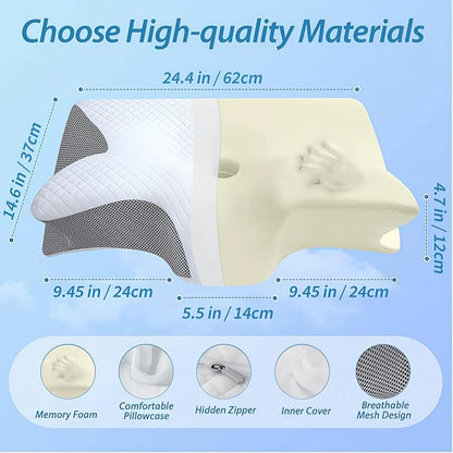 Sleep Apnea Pillow Pillows for Side Sleepers, Ergonomic Pillow, Breathable and Not Stuffy, Made Memory Foam, for Neck Support, for Side, Back, Stomach Sleepers