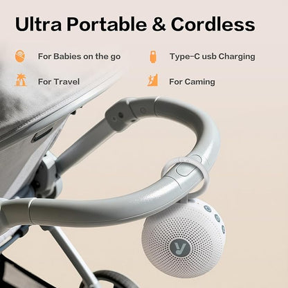 Portable Noise Machine for Baby Adult with 21 Natural Soothing Sound, Memory Function, Powerful Battery & 32 Levels of Volume, Noise Canceling for Sleeping, Sleep Sound Timer Therapy for Home, Travel