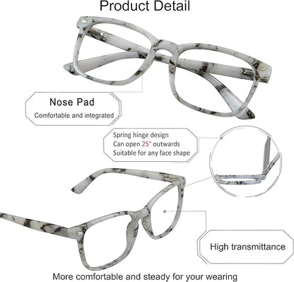 YEIN Progressive Multifocus Reading Glasses, Spring Hinge Blue Light Blocking Glasses for Women Men, No Line Multifocal Readers with Clear Lenses (+0.75/+3.25 magnification)
