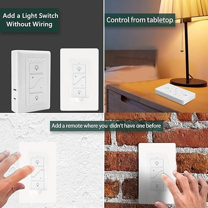 Nexete Smart Dimmer Plug Outlet Switch with Remote, Lamp Dimmer Outlet Switch Plug Adapter for Dimmable LED Light Bulbs Lamps String Lights Voice Control,Work with Alexa ( Plug in Dimmer with Remote )