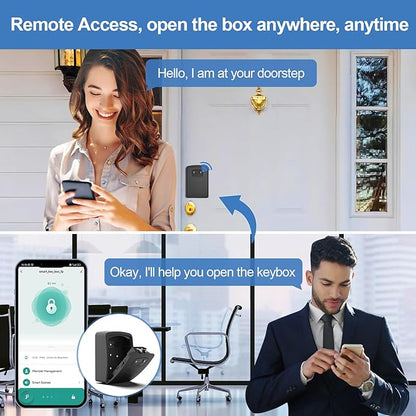 Fingerprint Smart Key Lock Box for Outside, Remote Access Wireless Key Box Operate on iOS/Android APP with WiFi Gateway, Large Capacity Bluetooth Safe Box