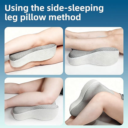 Knee Pillow for Side Sleepers, Memory Foam, Bolster Between Legs, Hip,Side Leg Support, Comfortable Positioning Elevation Pillow for Adults, Wider Contact Ergonomic Design
