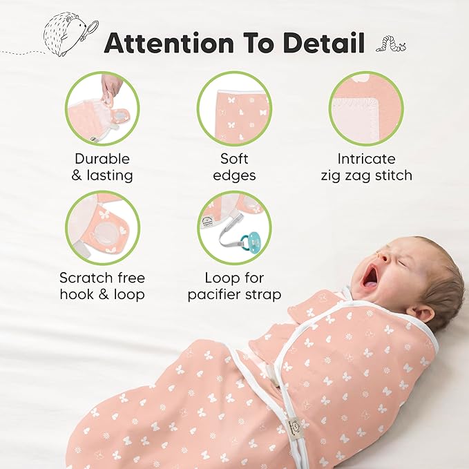 3-Pack Organic Baby Swaddle Sleep Sacks - Swaddles for Newborns, Infant 0-3 Months, Baby Girls, Boys, Soft & Snug Newborn Sleep Sack, Nursery Swaddling Blankets (Beach Day, OS)