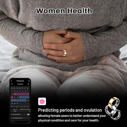 Mirlray Smart Ring for Women & Men, Smart Ring Health Tracker, Blood Oxygen & Heart Rate Monitor, Long Lasting Battery Sleep Ring, Waterproof Fitness Ring (Silver, 11)