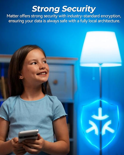 Matter E12 Candelabra Smart Bulb - No Dedicated App Needed, Compatible with Apple Home, Alexa & Google. RGBCW Color & Tunable White for Bedroom Lamps, Living Room & Home Office Lighting(2 Pack)