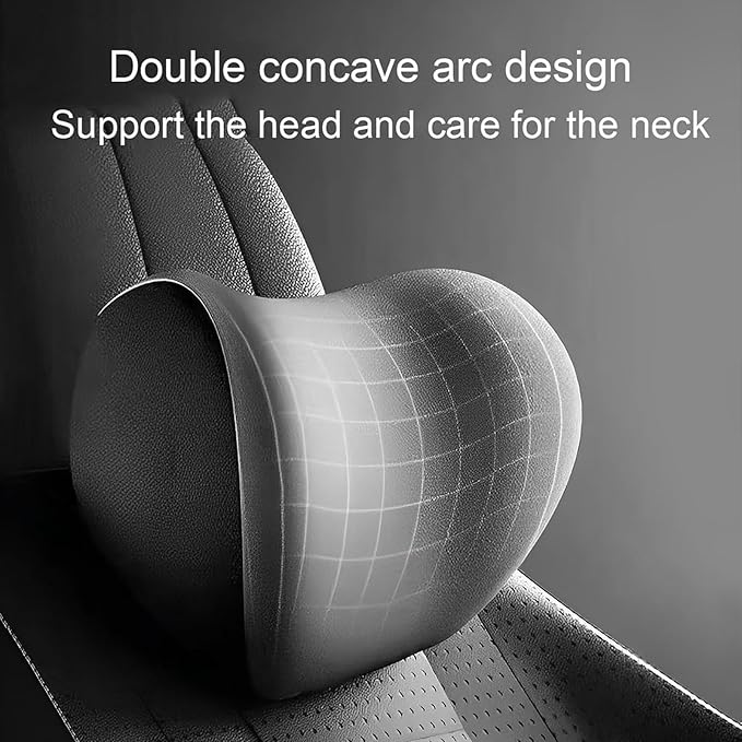 Car Headrest & Lumbar Support Cushion For Subaru XV/Subaru Crosstrek (GT) 2.Gen 2018-2024, Ergonomic Memory Foam Head Rest and Lumbar Pillow Set Breathable Comfortable for Neck Back Pain Relief