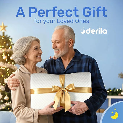 Derila King Size Neck Pillow for Sleeping, Cervical Pillow, Memory Foam Side Sleeper Pillows, Bed Contour Pillows for Back, Stomach Sleepers for Men 23.6x13.4x4.3 in
