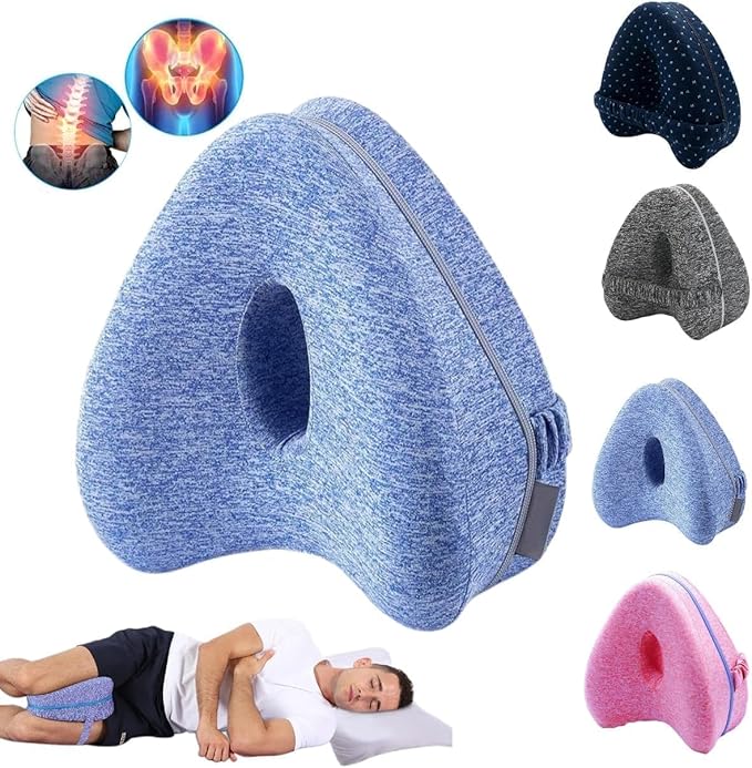Leg Pillow, Knee Pillow for Side Sleepers, Alignment Pillows for Side Sleepers, Leg Pillows for Sleeping, Knee Cushion for Sleeping Relieving Leg, Back, Knee Pain (Blue)