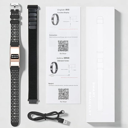 Smart Bracelet for Women Men,Wearable Activity & Fitness Tracker,All-Day Heart Rate/Stress/HRV/Step Monitor,24H Sleep Tracker,Multiple Sport Modes Smart Wristband with 2 Bands, Free APP
