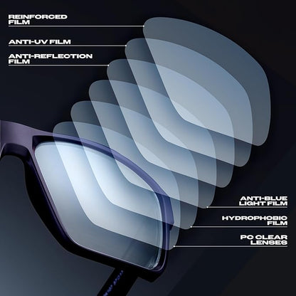 Titan Gaming Glasses, Blue Light Blocking, Night Driving Glasses for Men, Computer Protection Christmas Gift for Gamers