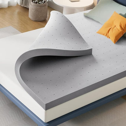 2 Inch Mattress Topper King, Gel Memory Foam Mattress Topper Bed Topper for Soft & Cooling Sleep and Pressure Relieve, for Side Sleeper, CertiPUR-US Certified，Bed Ventilated Design with Bed Topper