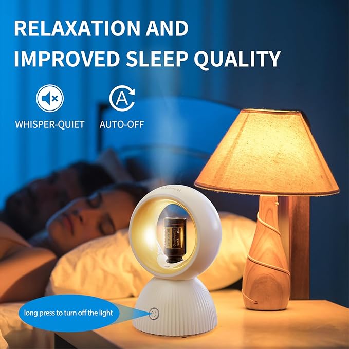 USB Essential Oil Diffuser – Waterless Aromatherapy Diffuser for Home, Office, Car & Travel, Compact & Portable, Variable Light Modes, Timer, Auto-Off, Covers Up to 450 Sq. Ft.