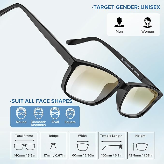 G5 Blue Light Blocking Glasses for Women & Men, Eye Strain Protection Bluelight Blockers for Reading Computer Gaming