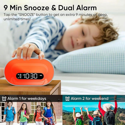 Sunrise Alarm Clock White Noise Machine with 30 Soothing Sounds for Sleep - Natural Wake Up Light - Dimmable Night Light Clock with 2 Alarms & Sleep Timer - Sound Machine for BabyKids Adults Bedroom