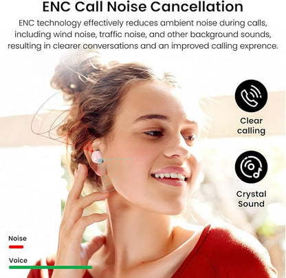 TOZO Wireless Earbuds Bluetooth 5.3 Headphones, Call ENC Noise Cancelling Mic, 55Hrs Playtime App Customize EQ IPX8 Waterproof LED Digital Display Premium Sound Headset