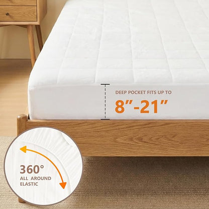 Homemate Heated Mattress Pad Twin Size for Cold Sleepers, 4 Heated Setting Coral Fleece Electric Mattress Pad Twin, Bed Warmer with Single Controller & Auto Off 10 Hours, Fit Up to 21 Inch, 75"x39"