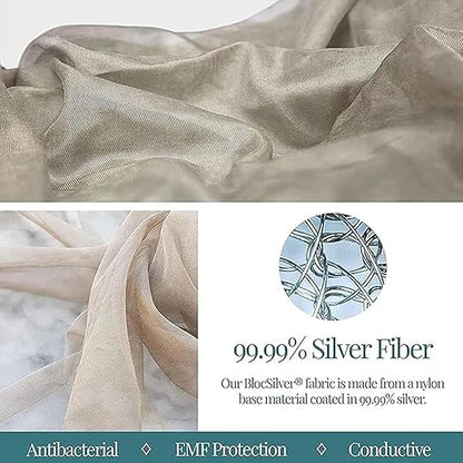 100% Silver Fiber Anti-Radiation Bed Canopy,EMF Shielding Bed Canopy for Microwave and Other Electromagnetic Waves,Silver-50 * 230 * 800cm