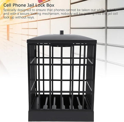 Lockable Cell Phone Jail with Timer, 5.9x7x5 Inch Mobile Phone Jail, Smartphone Holder Phone Jail Cage Fun Gifts for Classroom Office, Novelty Party Fun Gift with Timer 2