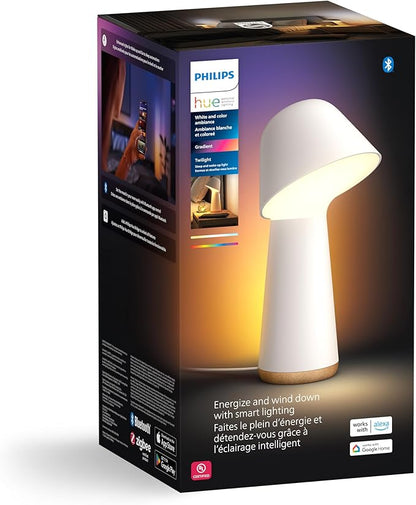 Philips Hue Twilight Smart Sleep and Wake-Up LED Lamp, White & Color Smart Lighting, Bedside Lamp Compatible with Bluetooth, Voice Control with Alexa, Apple Home & Google Assistant